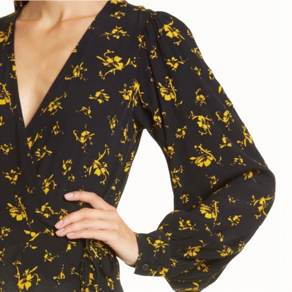 Ganni Printed Crepe Wrap Maxi Dress - Size: 2/4 - Picture 5 of 17